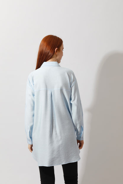Shirt ‏with Two Pockets - Baby Blue