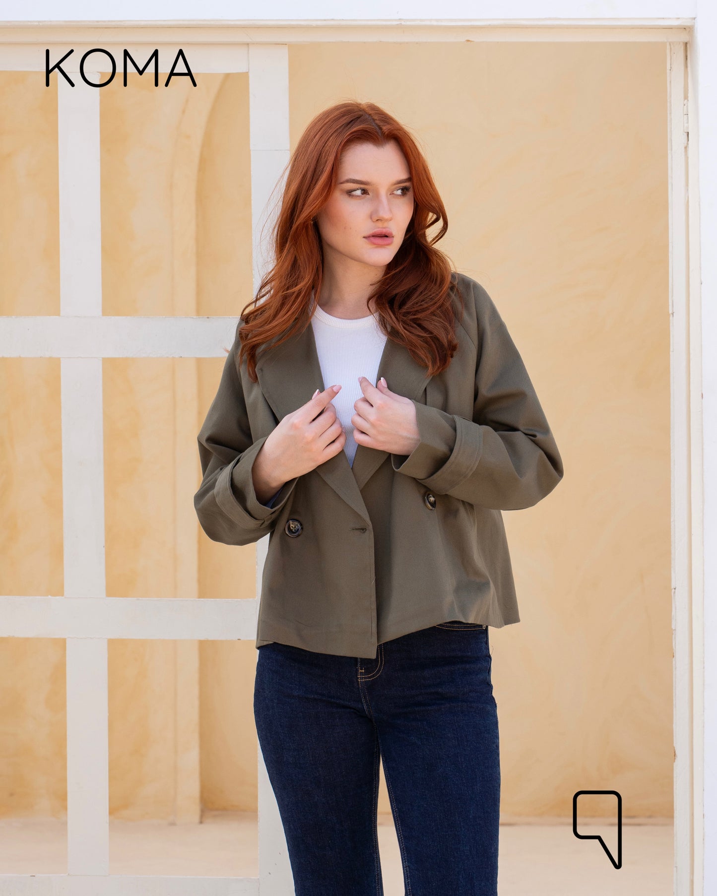 Rochelle Lose Trench Jacket - Olive