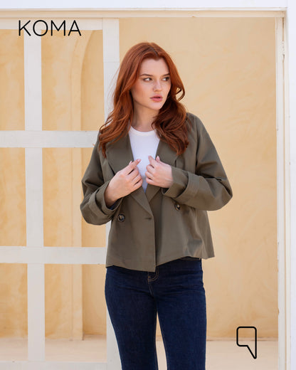Rochelle Lose Trench Jacket - Olive
