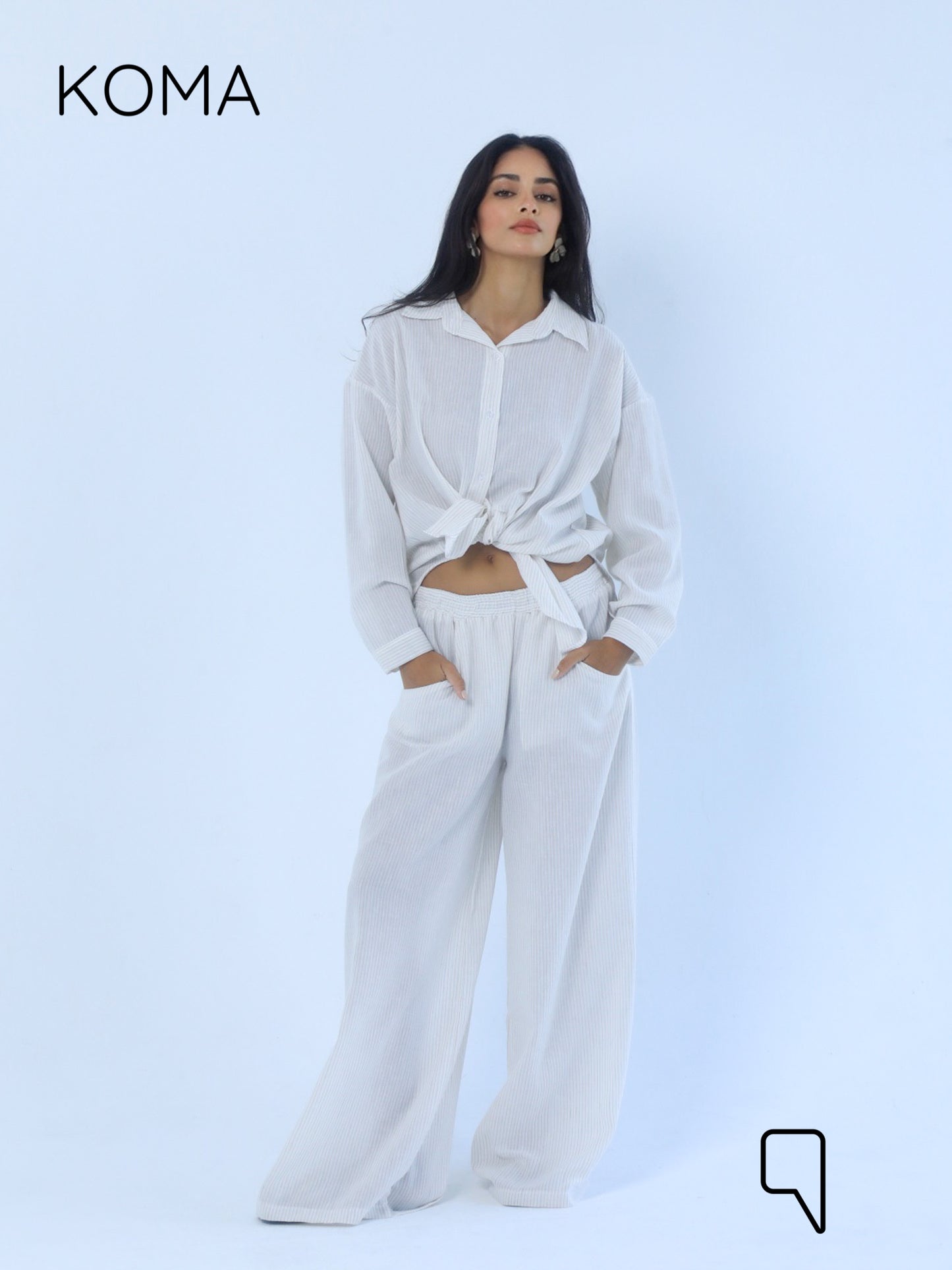 Matilda Long Sleeves Shirt - Striped Beige