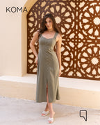 ivanna Midi Blend Dress - Matcha