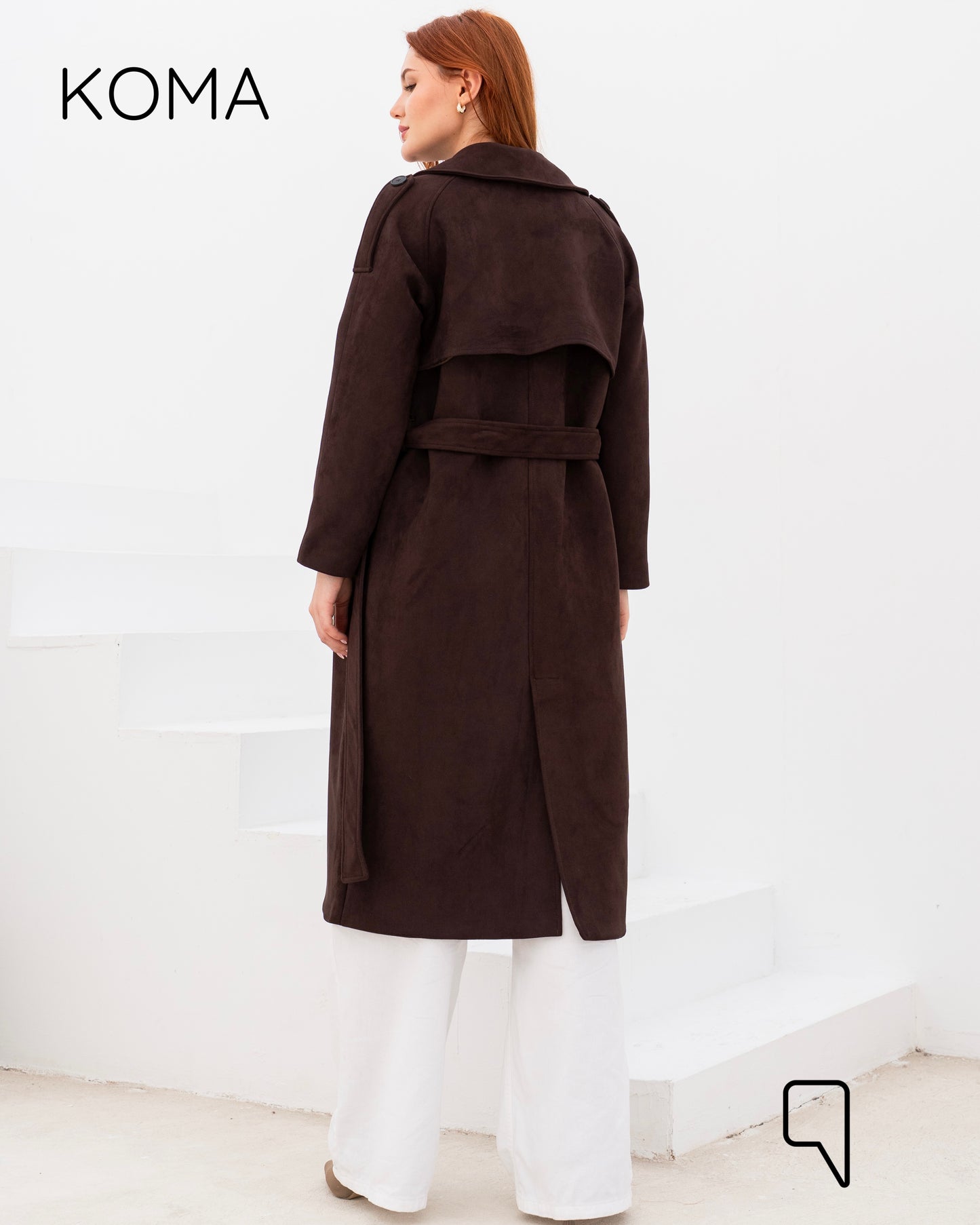 Lydia Double Breasted Trench Coat - Brown