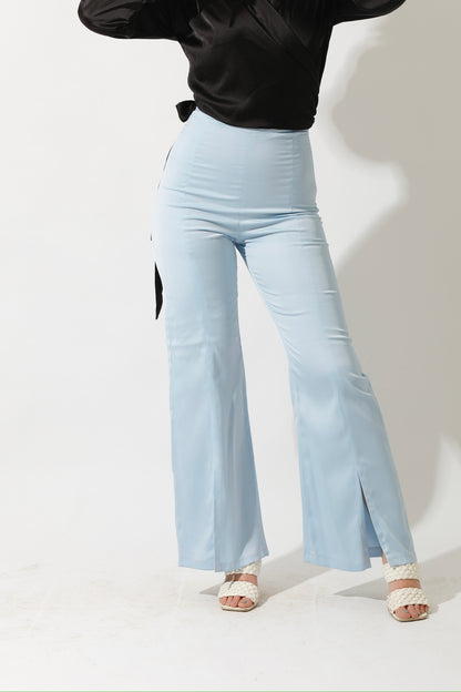 Front Slit Trousers - Sky Blue