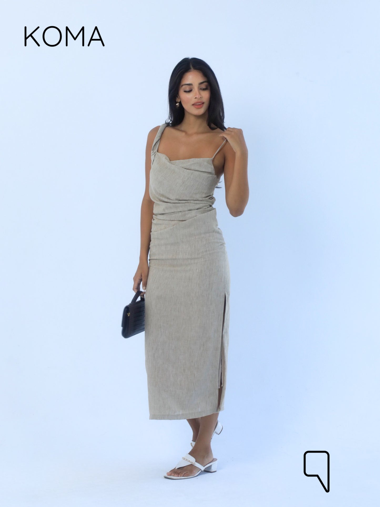 Krysel Midi Dress - Beige