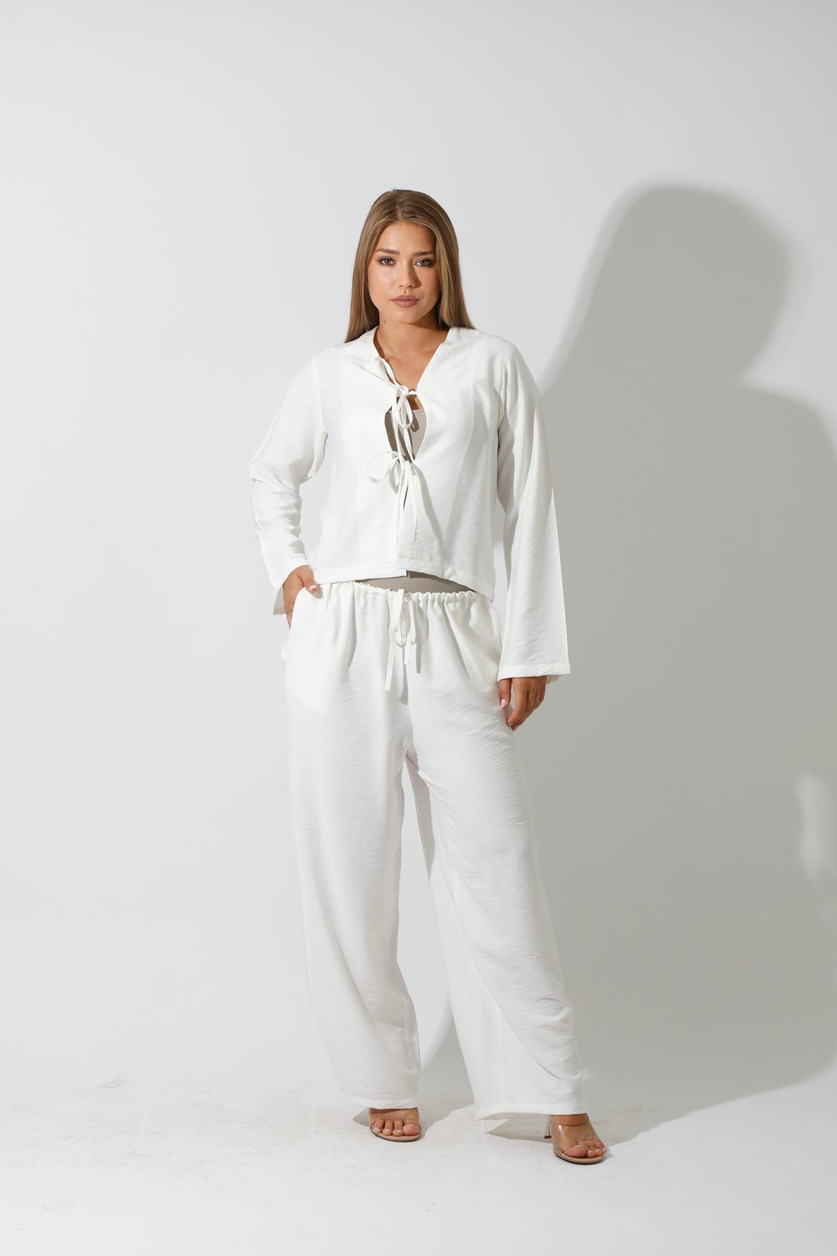 Co-Ord Short Cardigan - White
