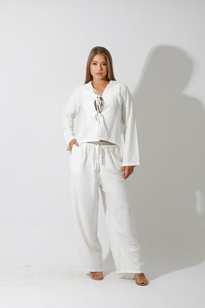 Co-Ord Short Cardigan - White