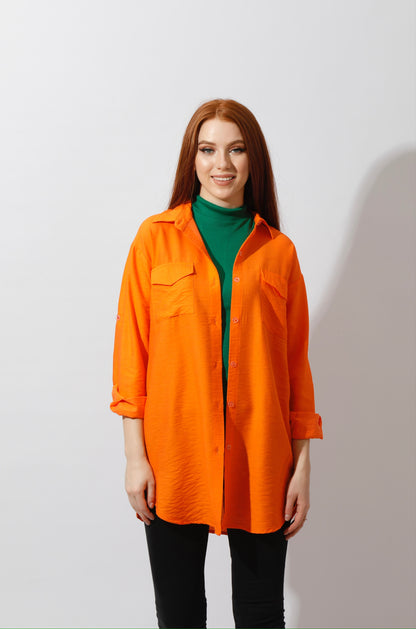 Shirt ‏with Two Pockets - Orange