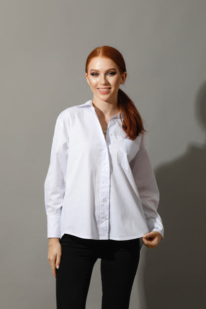 Back Slit Shirt - White