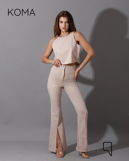 Greta Sleeveless Co-Ord - Beige