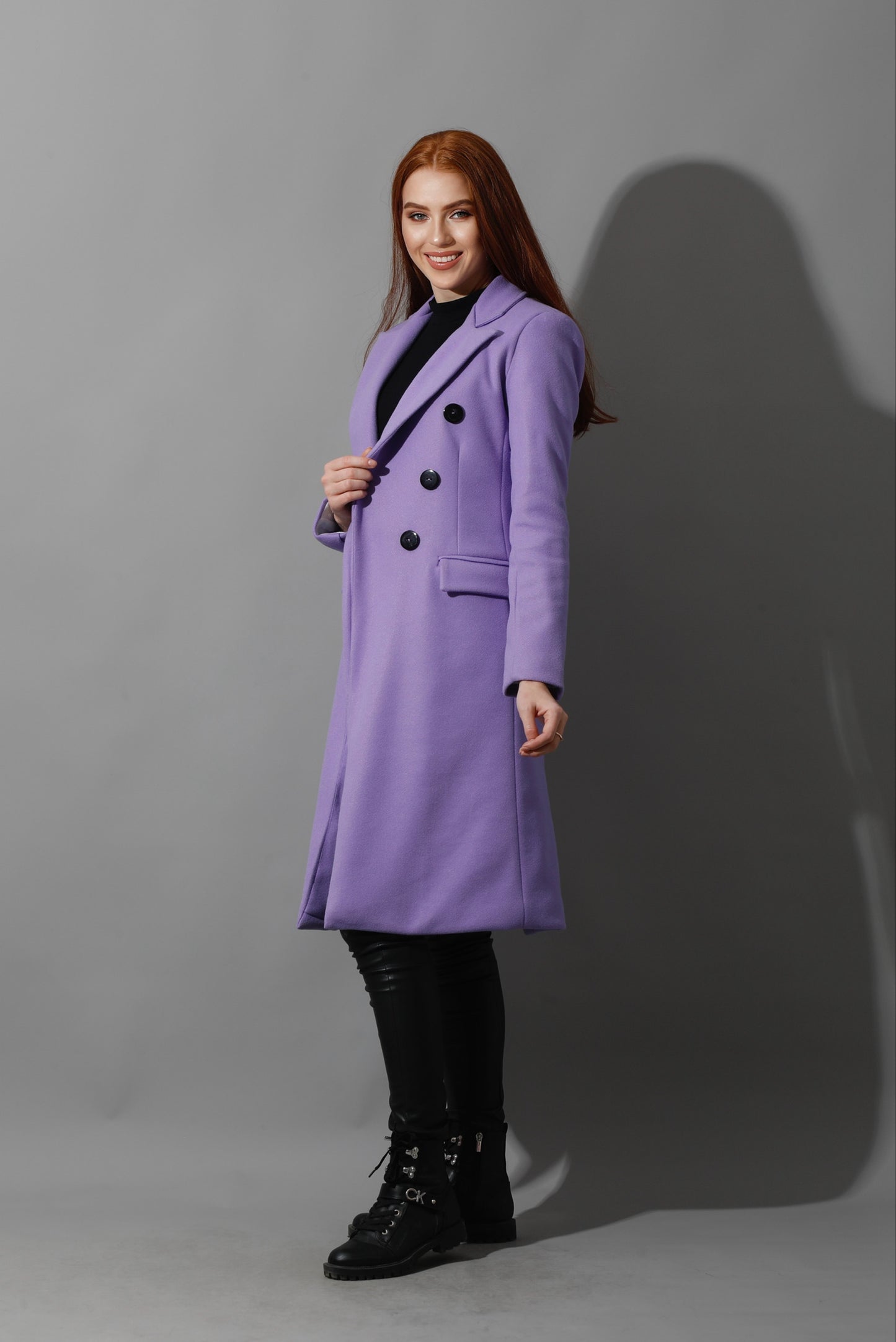 Front Open Coat - Lavender