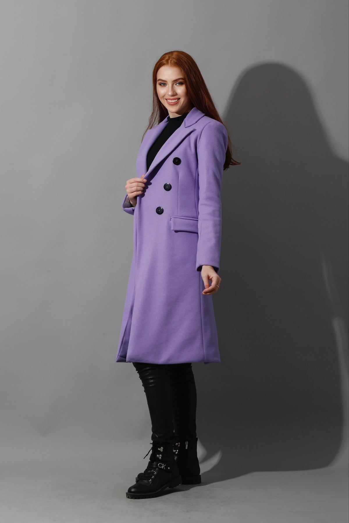 Front Open Coat - Lavender