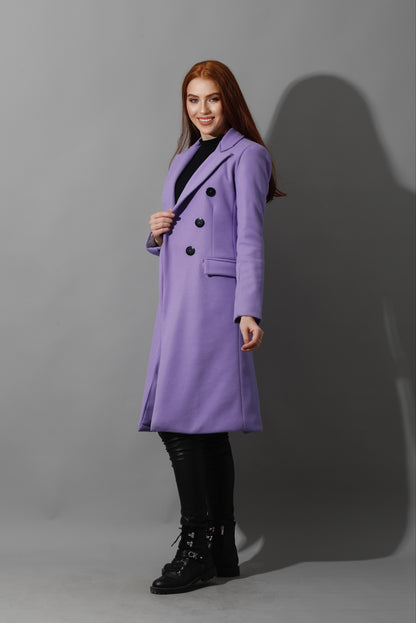 Front Open Coat - Lavender