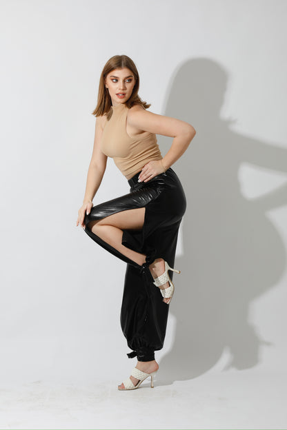 Side Slit Trousers - Black