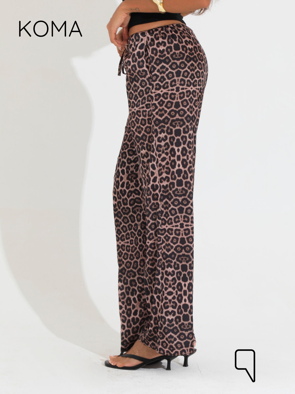 Elsie Lose Fit Trousers - Multicolored Tiger