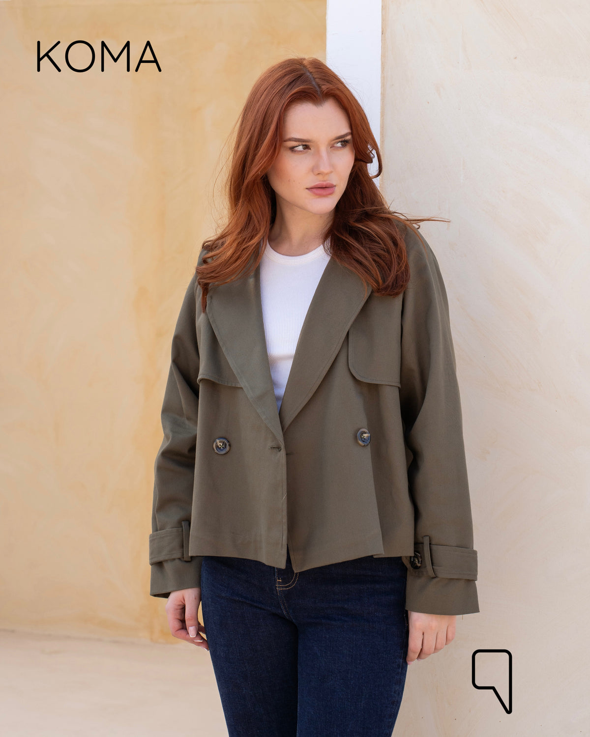 Rochelle Lose Trench Jacket - Olive