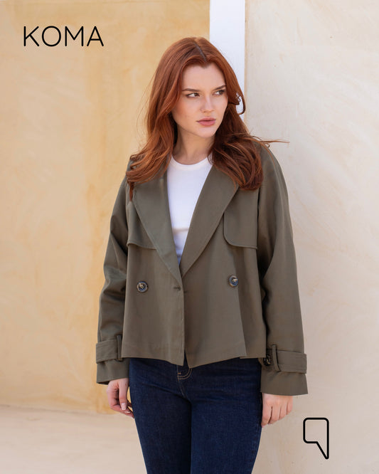 Rochelle Lose Trench Jacket - Olive