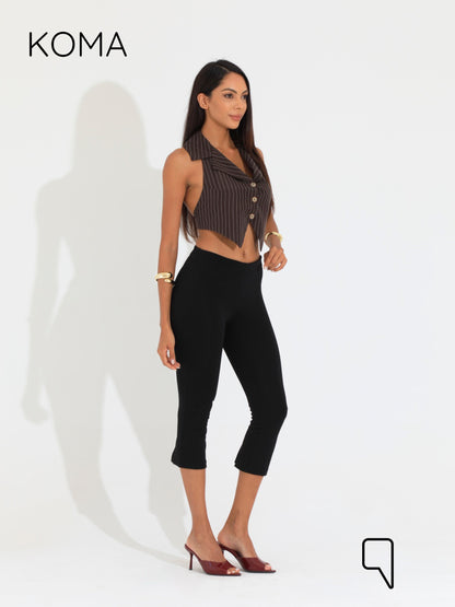 Beccy Backless Formal Vest - Stripped Brown
