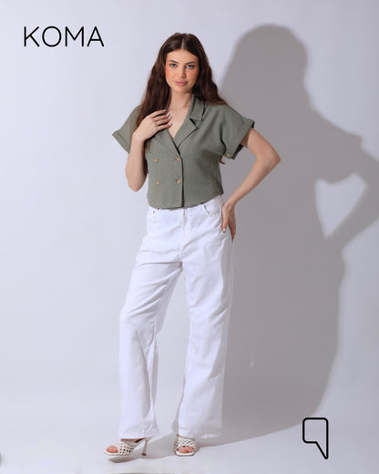 Mira Crossover Short Shirt - Matcha