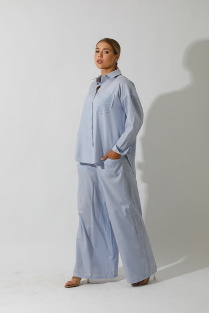 Lose Striped Shirt - Striped Blue