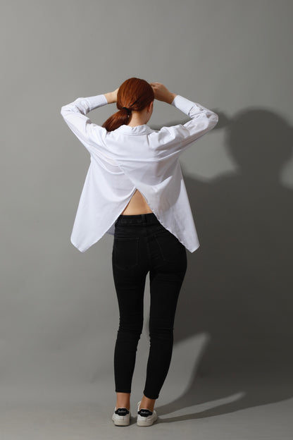 Back Slit Shirt - White