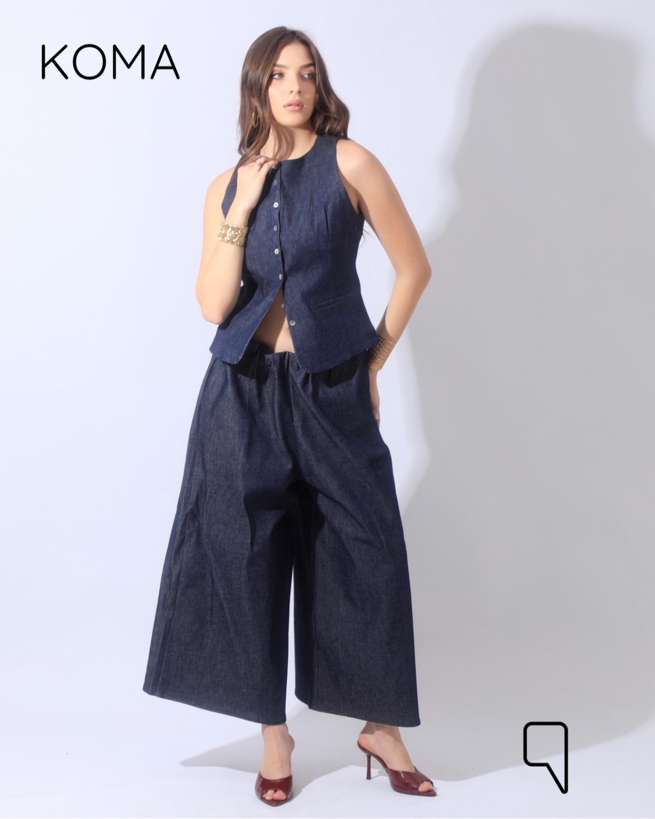 Daisy Denim Jeans Vest - Navy