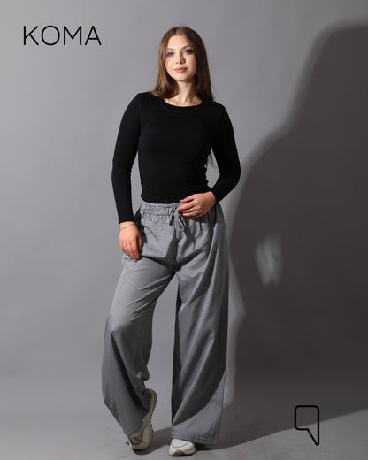 Plaid Straight Leg trousers - Plaid Black