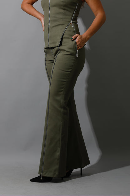 Co-Ord BootCut pants - Olive