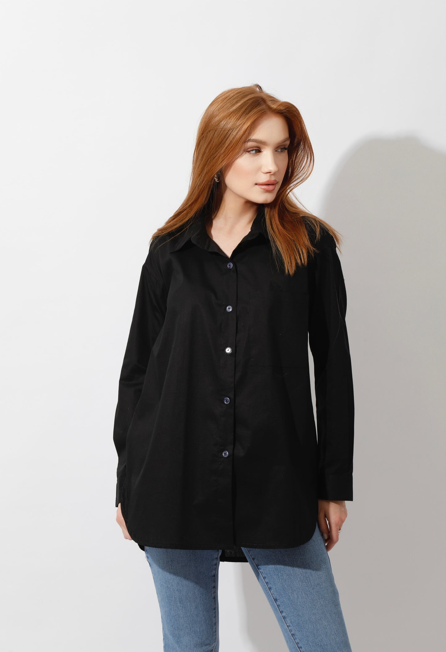 Buttons Back Shirt - Black