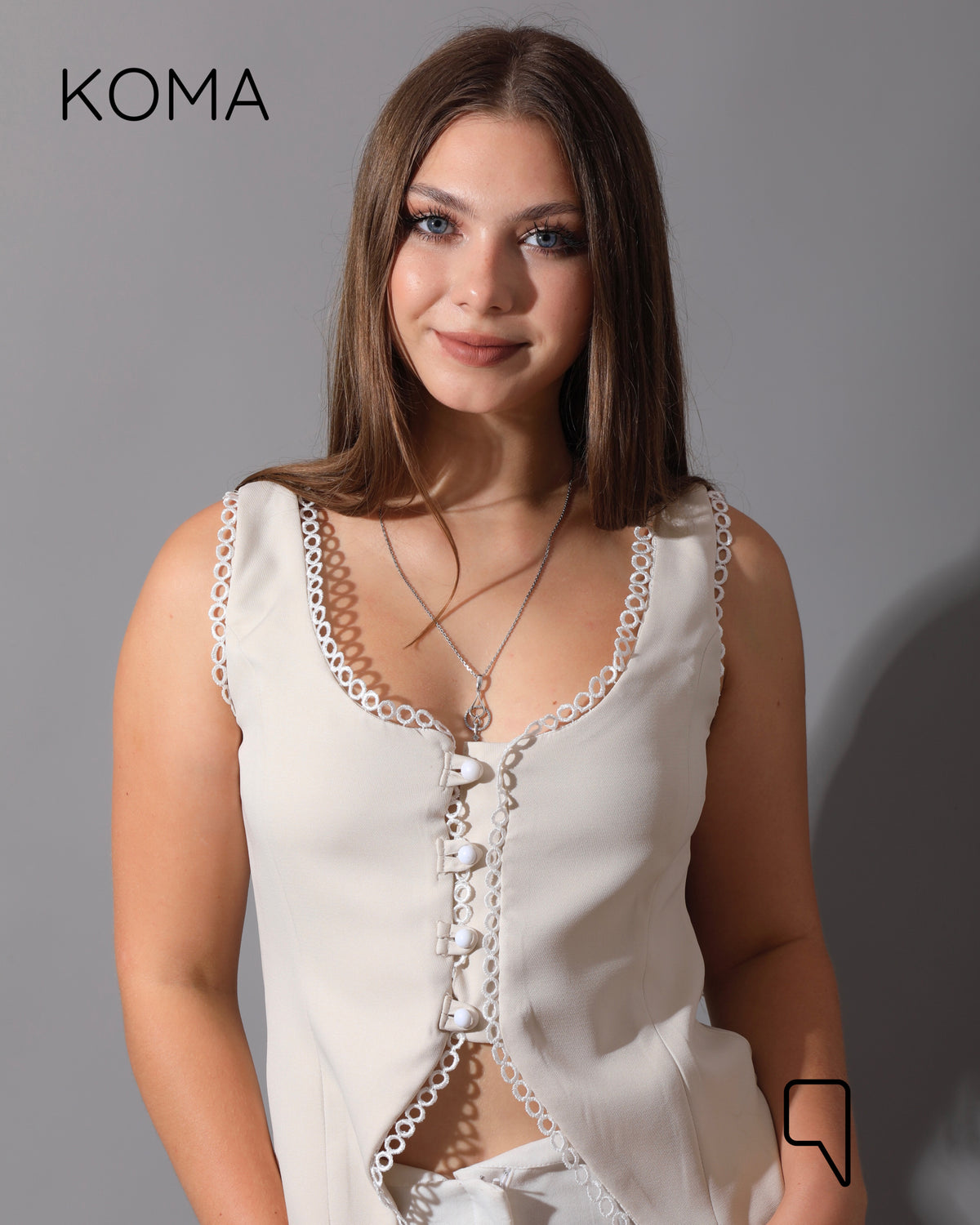 Accessorized Vest - Beige