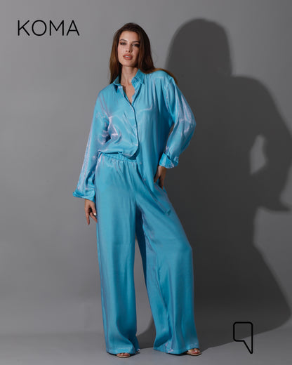 Shemer Long Shirt - Turquoise