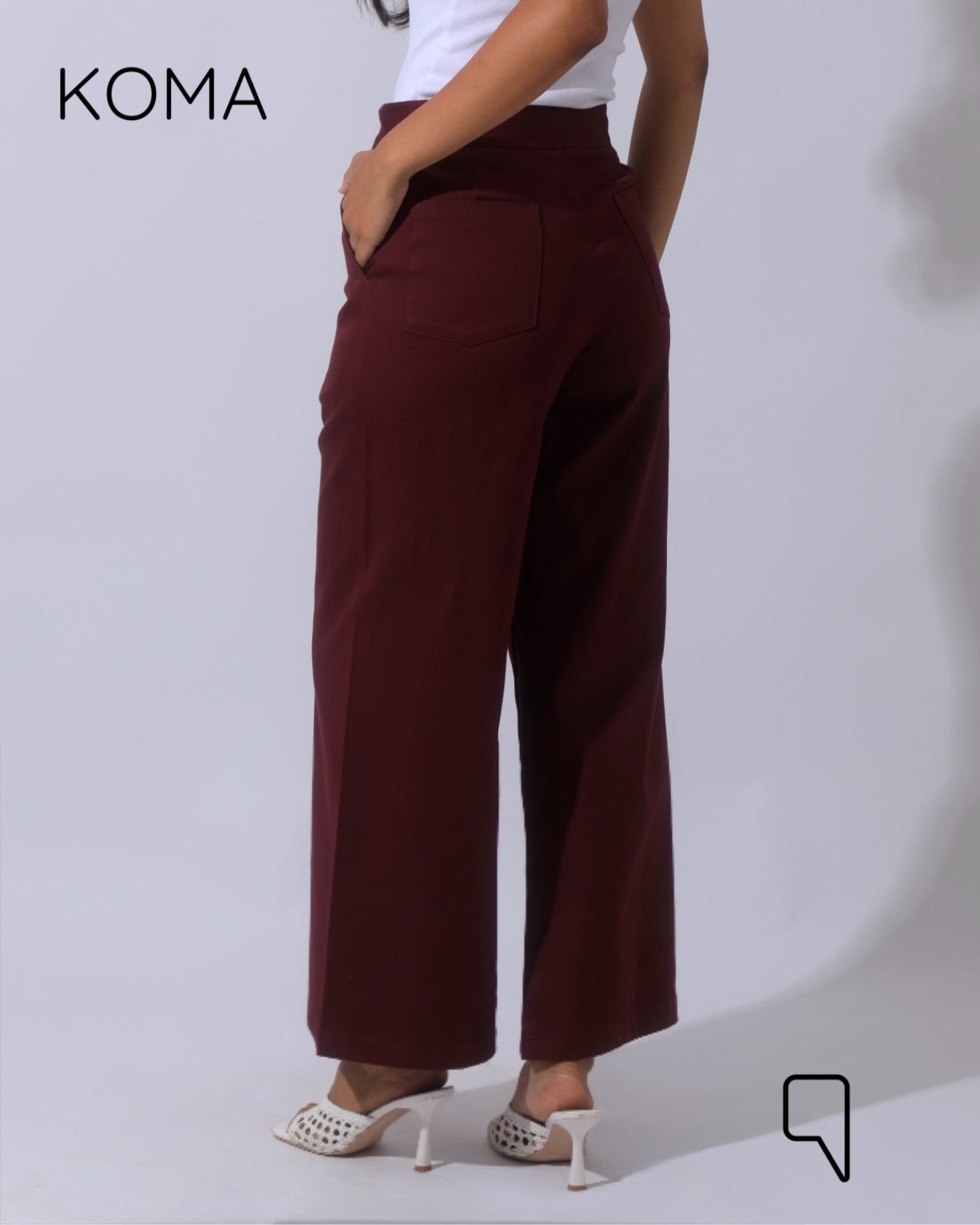 Maddelena Mini Flare Trousers - Maroon