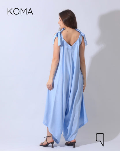 Tied Up Lose Jumpsuit - Baby Blue