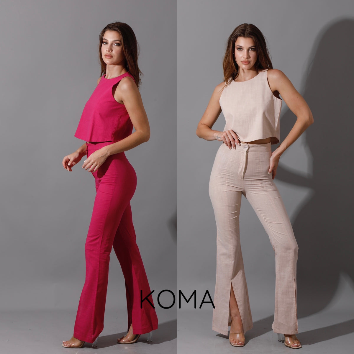 Greta Flare Pants - Fuchsia