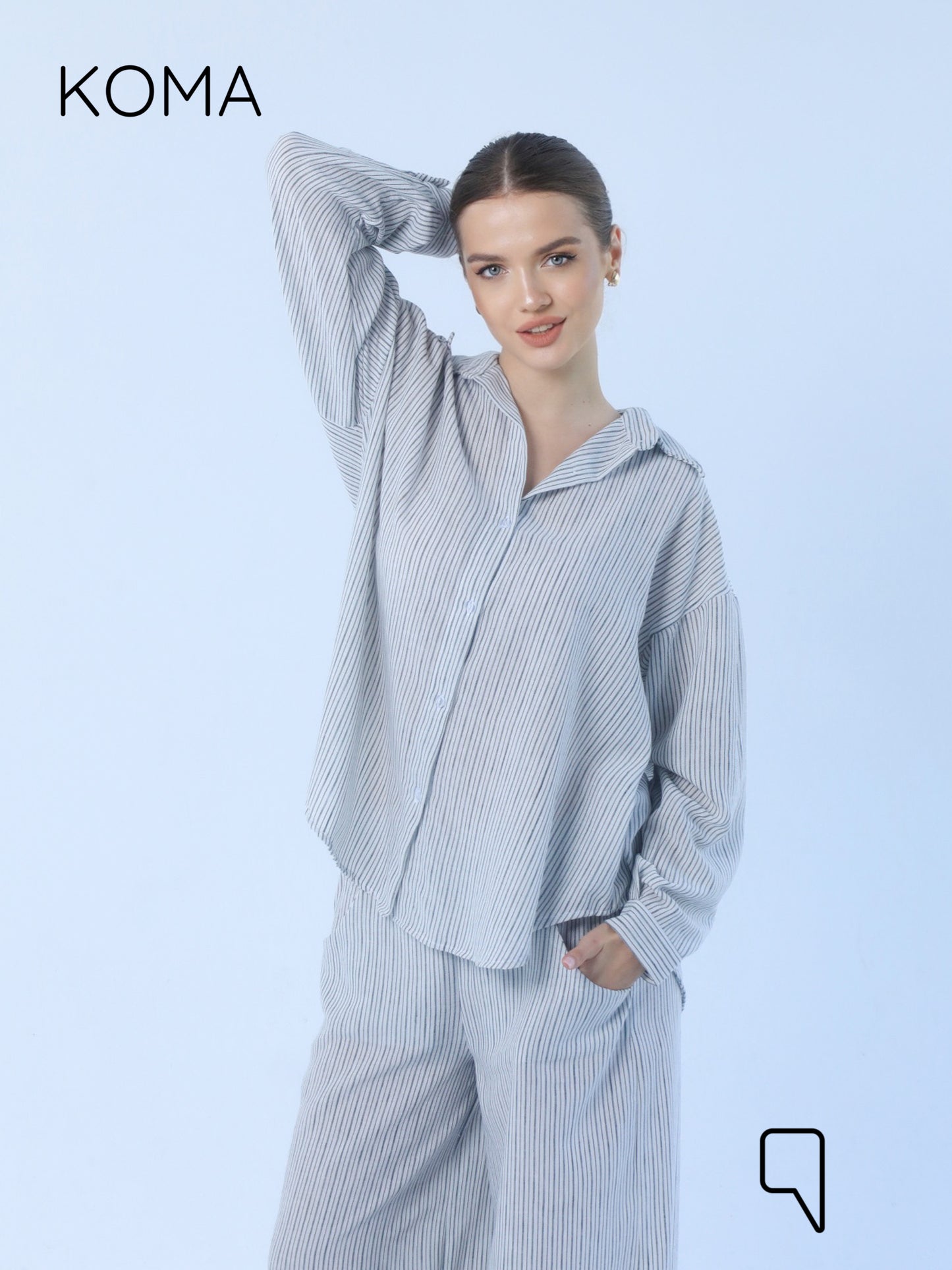 Matilda Long Sleeves Shirt - Striped Black
