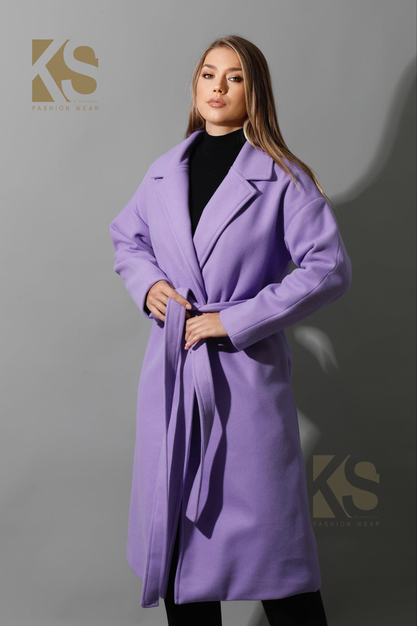 Oversized Wrapped Coat - Lavender
