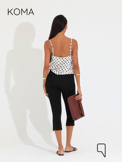 Novie Drapes Top - White Polkadots