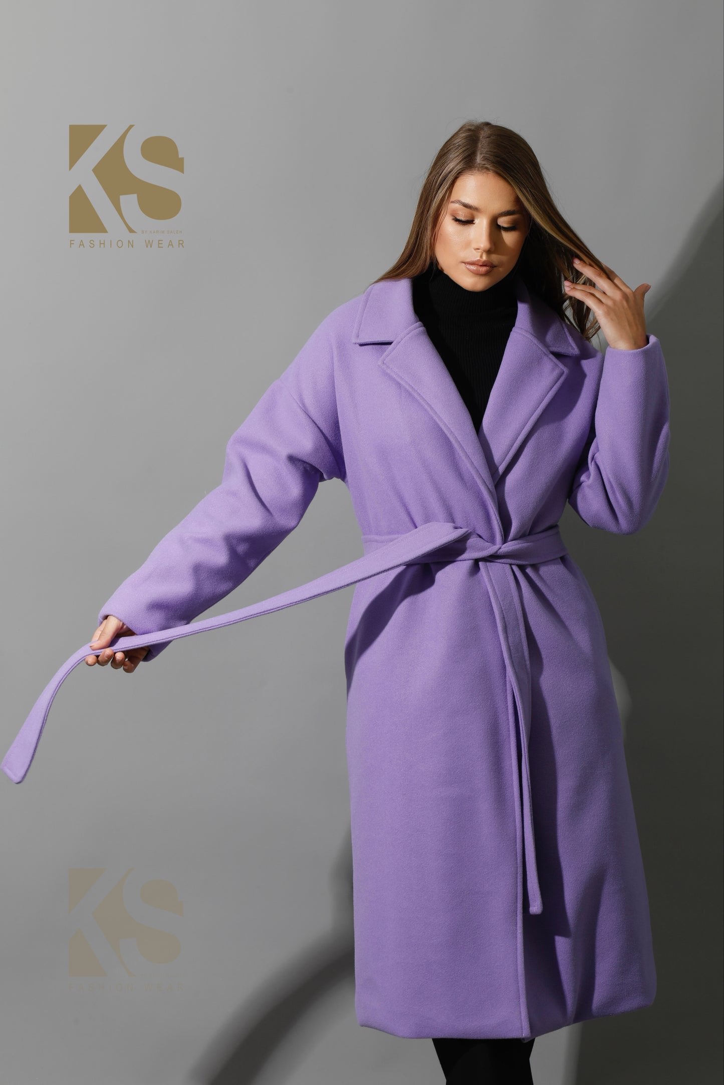 Oversized Wrapped Coat - Lavender