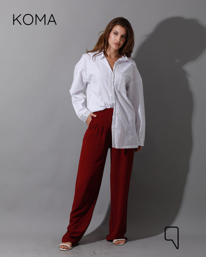 Glitter Long Sleeves Shirt - White