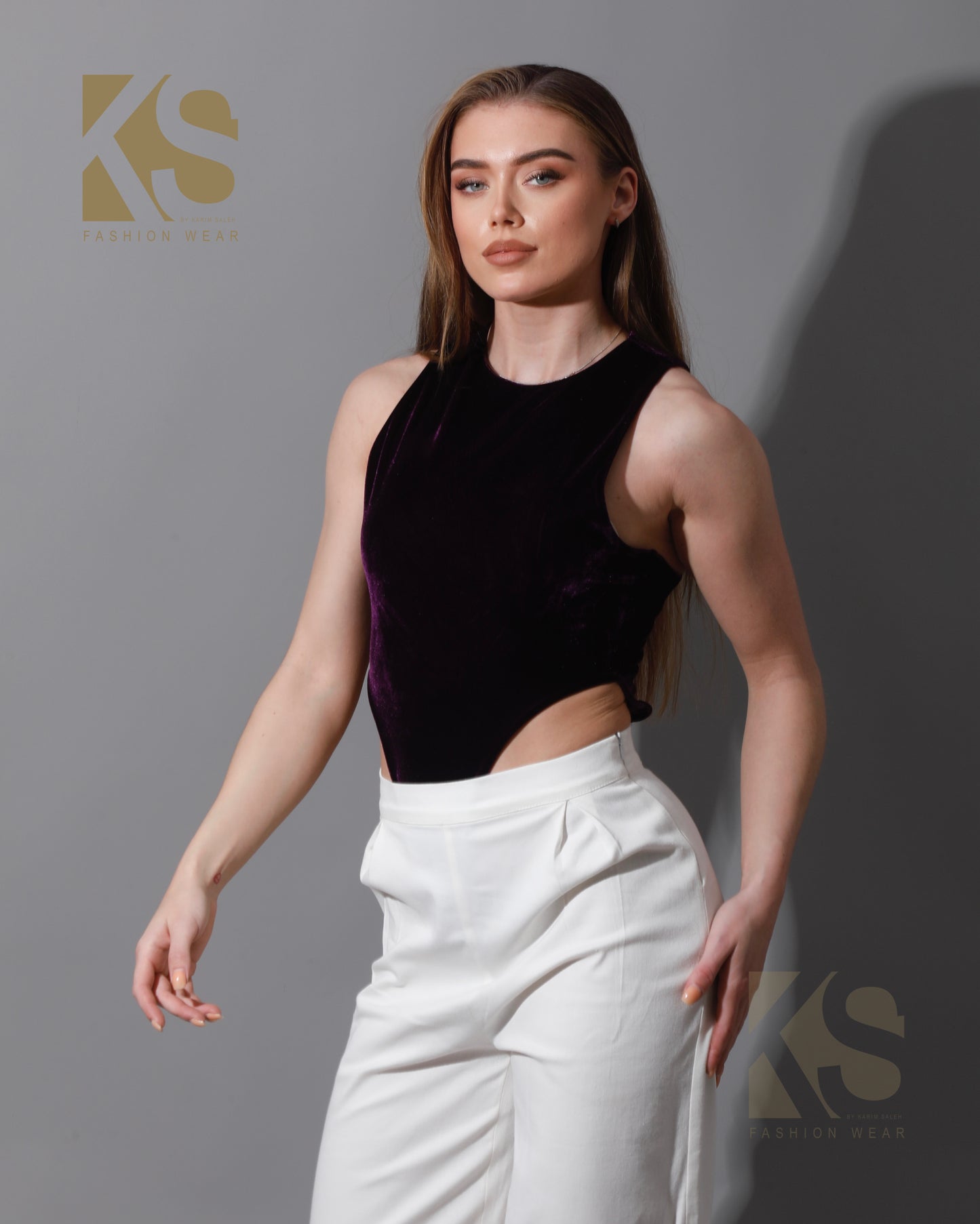 Velvet Body Suit - Purple