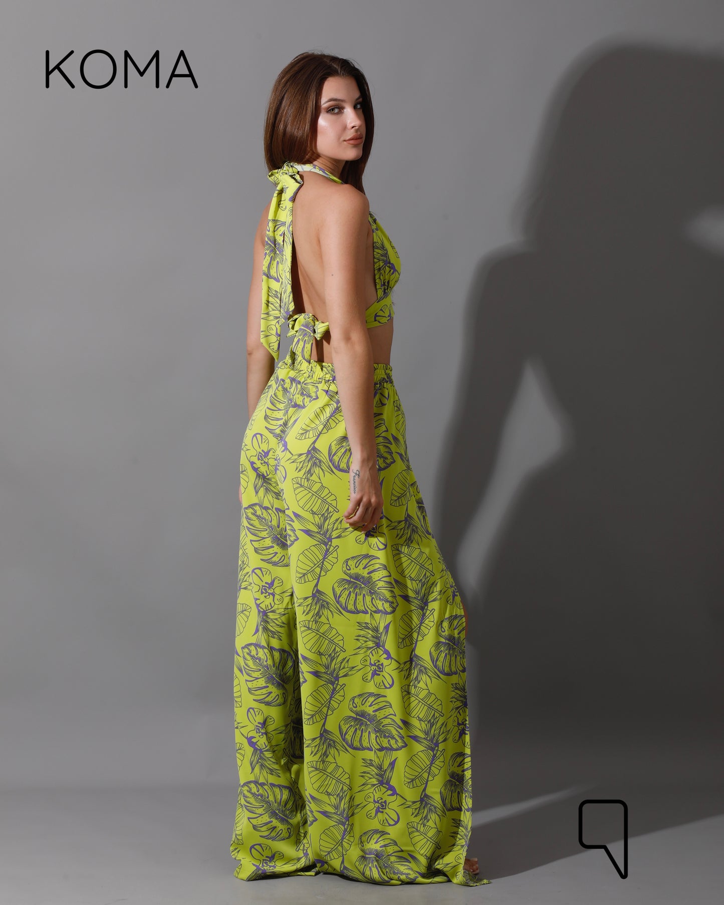 Kallie Bra Top & Pants Co-Ord - Lime Green