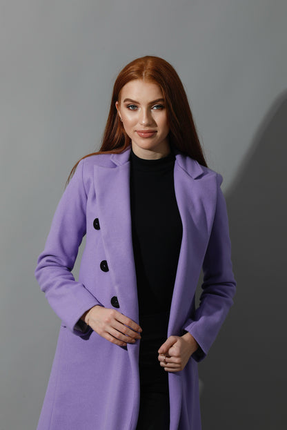 Front Open Coat - Lavender