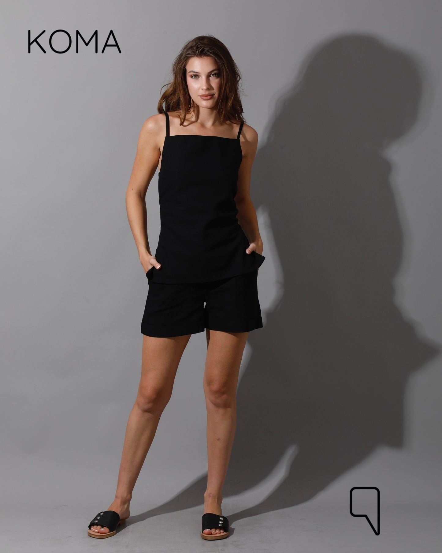 Liana Cress Cross Top - Black