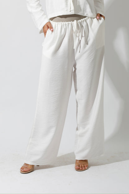 Co-Ord Lose Tied Pants - White