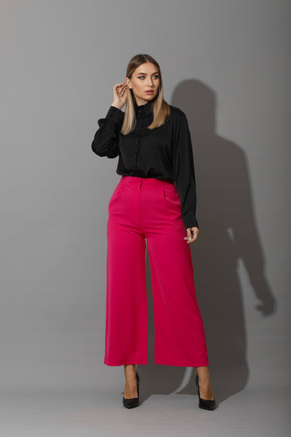Wide Leg Trousers - Barbie Pink