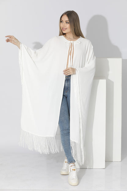 Fringed Cardigan - White