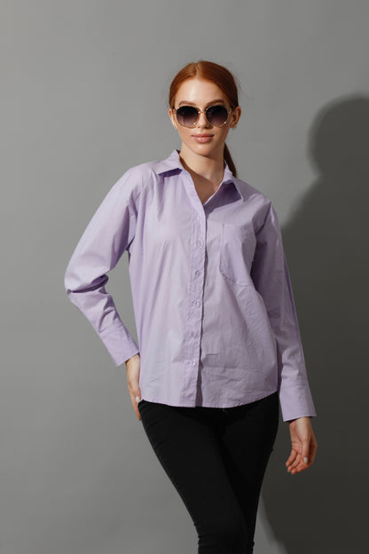 Back Slit Shirt - Lavender
