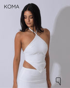 Kallie Tied Up Top & Mini Skirt Co-Ord - White