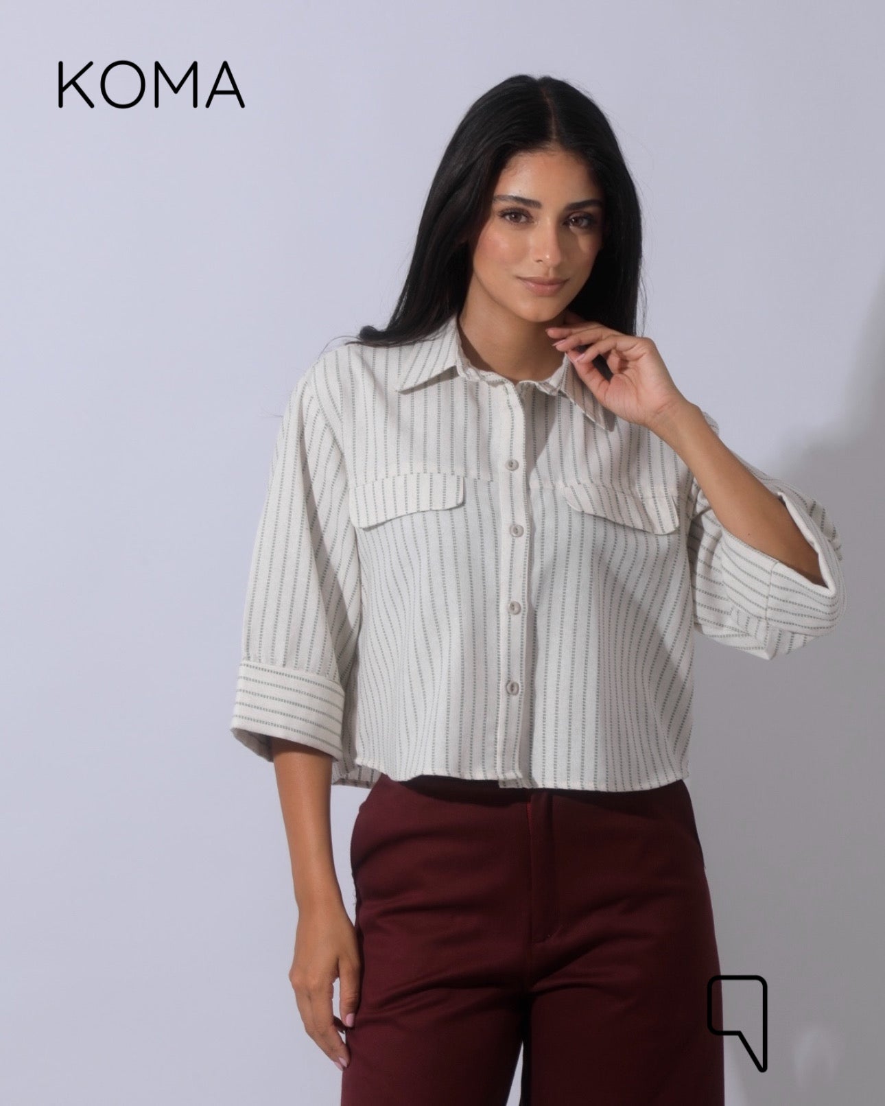 Paloma Striped Blend Shirt - Olive