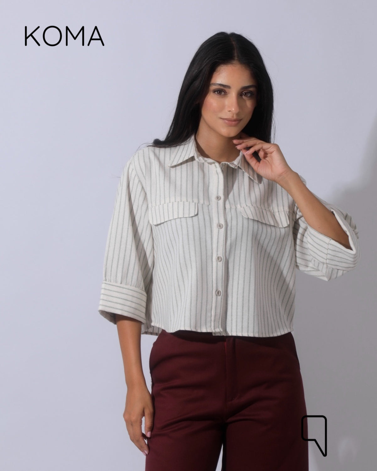 Paloma Striped Blend Shirt - Olive