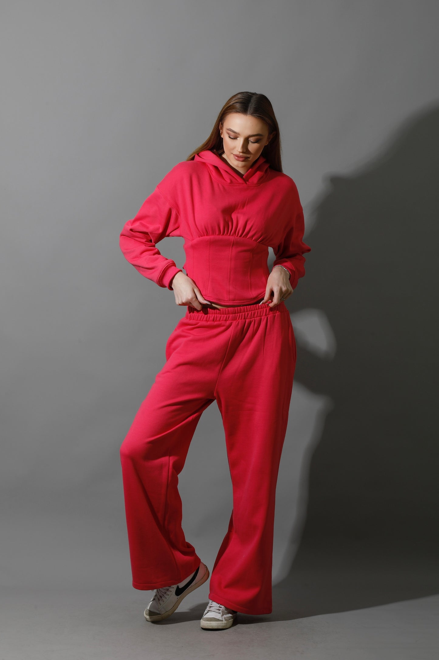 Corset Hoodie Set - Barbie Pink